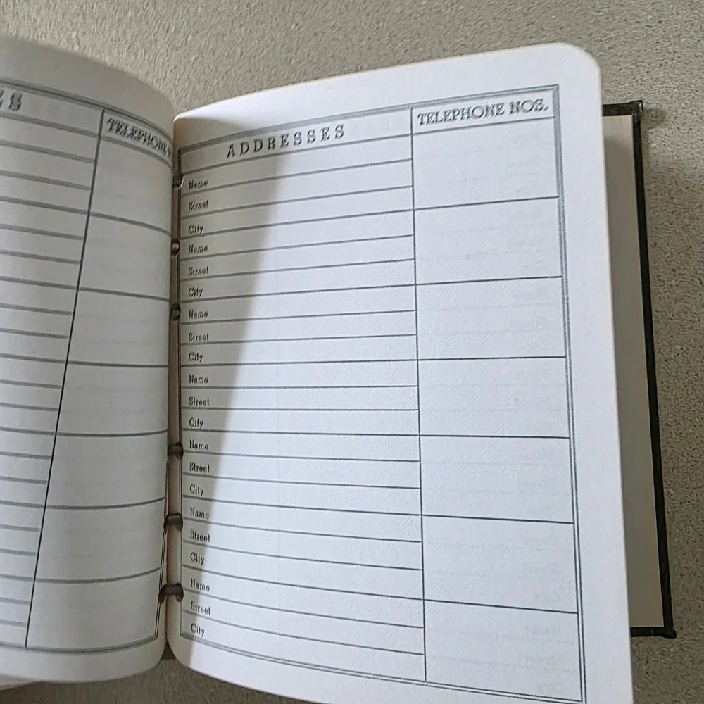 Loose Leaf Address Book 6.5x5.5 Green Vintage Jet Line Central MCM USA